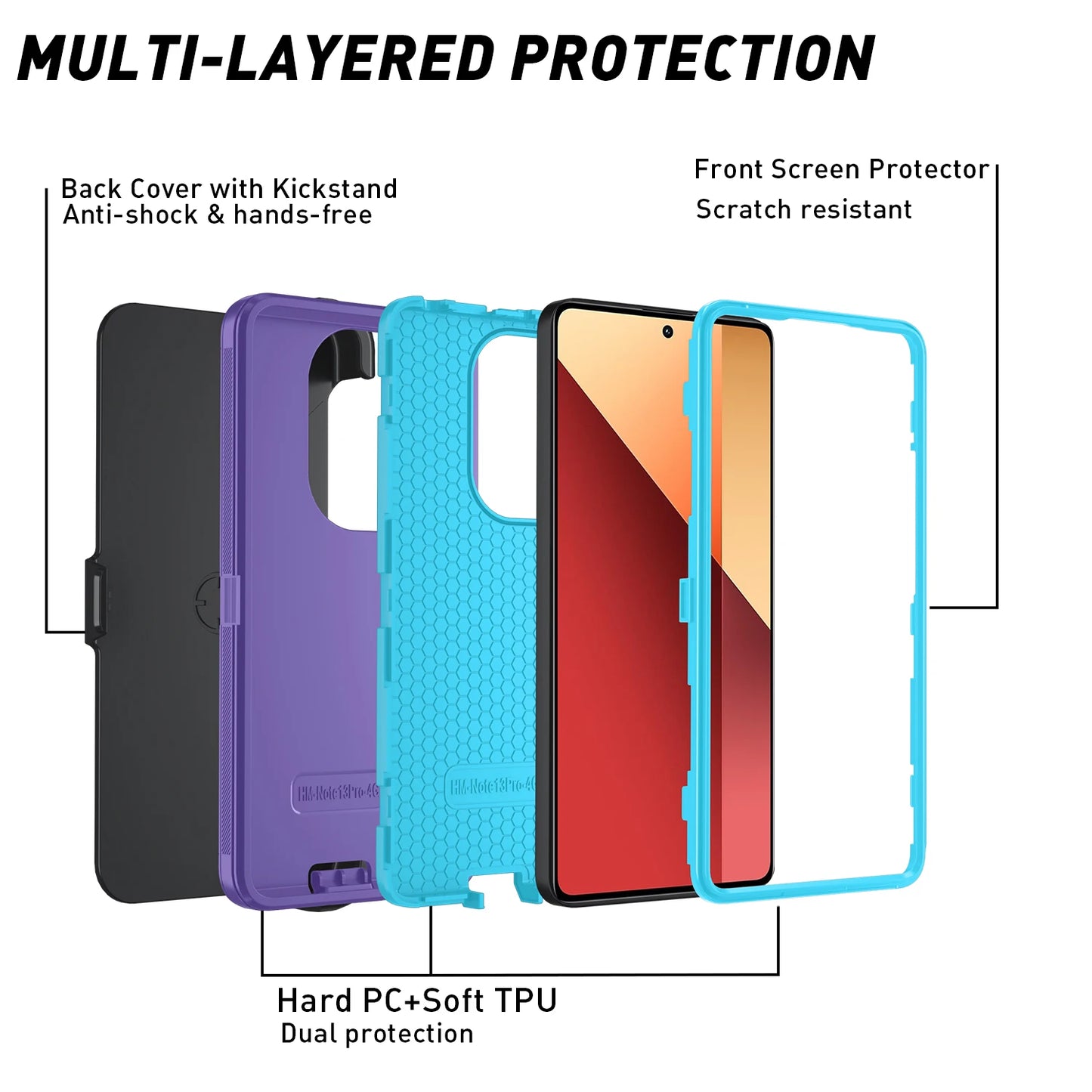 Coque Blindée pour Xiaomi & Redmi – Anti‑Chocs, Anti‑Poussière & Protection Caméra 360°