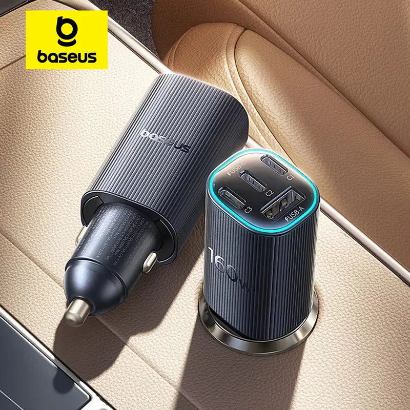 Baseus PrimeTrip VP2 – Chargeur Voiture Magnétique 160W, 3 USB-C + USB-A