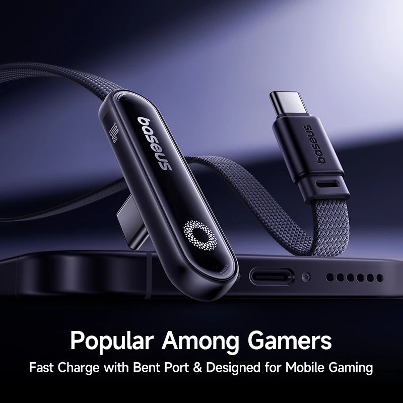 Baseus MVP3 Câble USB‑C Coudé 100W avec LED