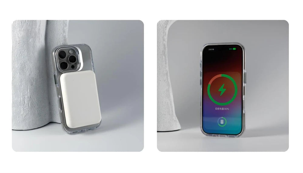 Coque pare‑chocs transparente de luxe MagSafe avec protection d’objectif, compatible iPhone 12 / 13 / 14 / 15 / 16 / 17 (base, Plus, Pro, Pro Max, Air) avec support intégré pour une protection élégante au quotidien.