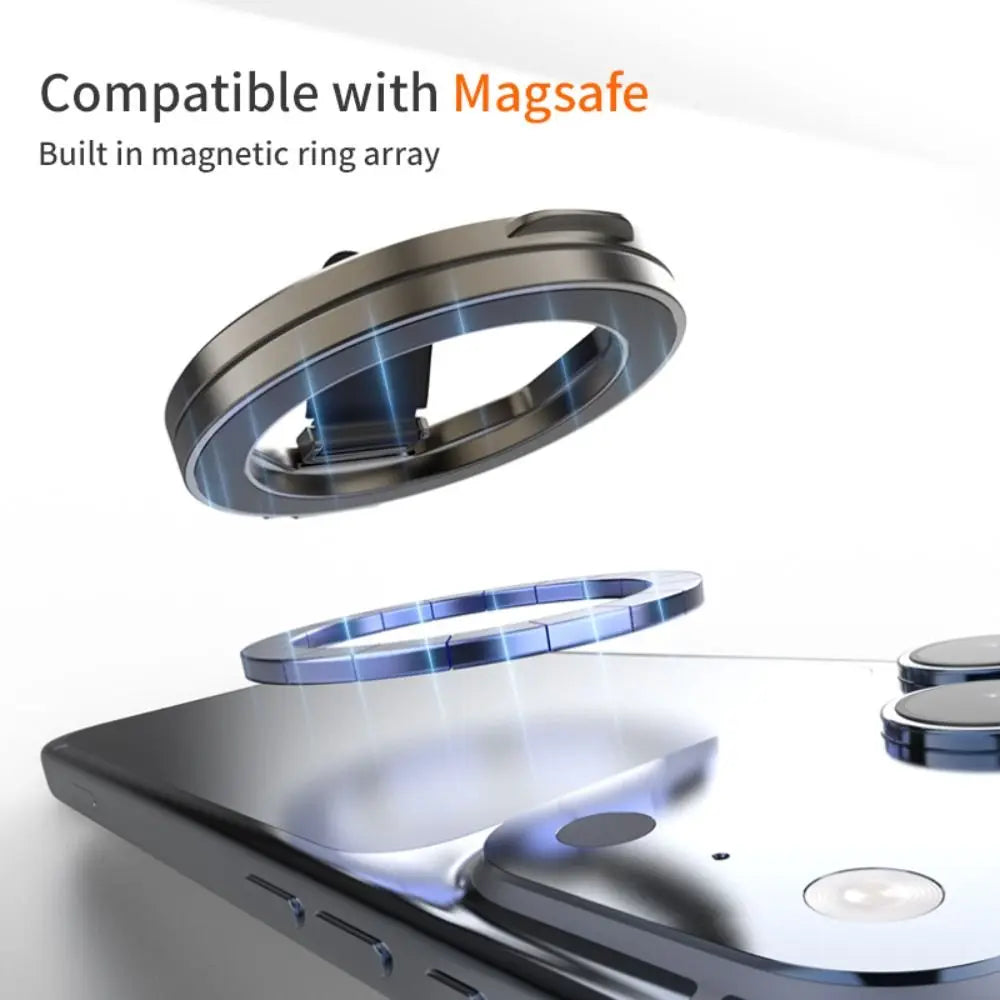 Support magnétique de téléphone rotatif à 360° avec anneau pliable en métal