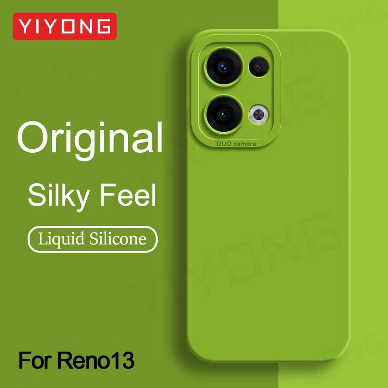 Coque YIYONG Silicone Liquide Soyeux pour OPPO Reno 13 / 13 Pro / 14 / 14 Pro – Étui Souple Antichoc 5G Global