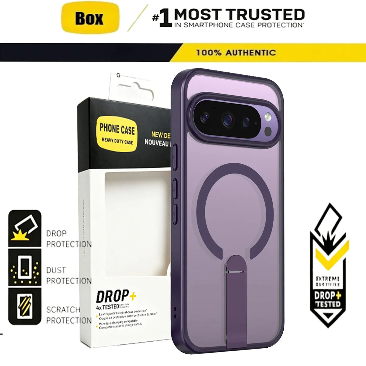 Coque Magnétique avec Support pour Google Pixel 11, 10 et 9