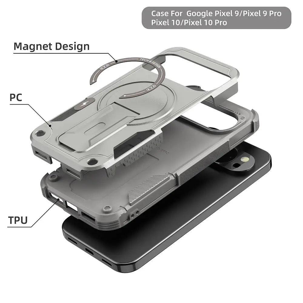 Coque Armor Magnétique MagSafe‑Style – Google Pixel 9 • 9 Pro • 10 • 10 Pro