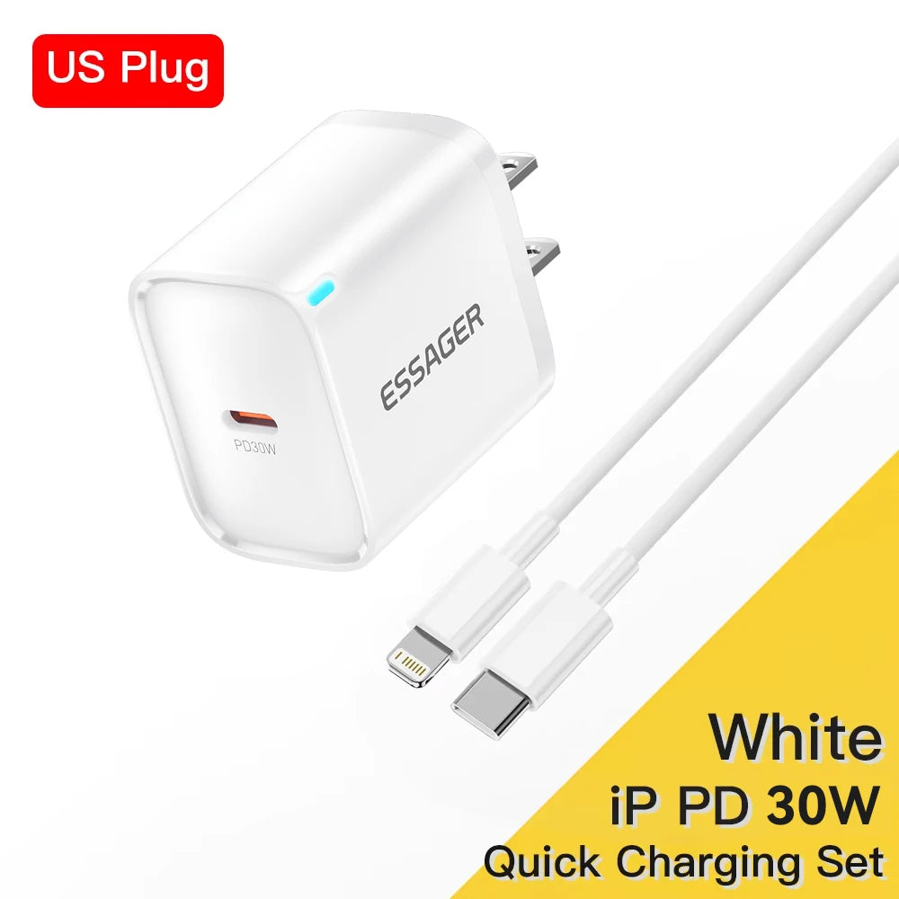 Essager Mini 30W Type‑C – Chargeur compatible avec tous les téléphones