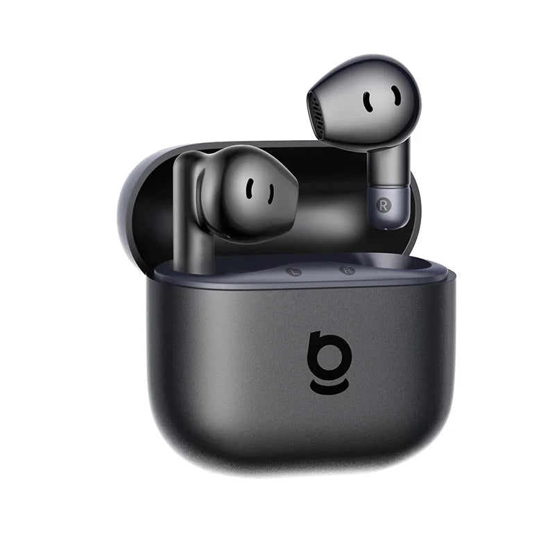 Baseus Bass BS2 Lite – Écouteurs Bluetooth TWS 6.0 semi‑intra‑auriculaires avec 2 micros AI ENC, 40h d’autonomie, IP55 et SuperBass