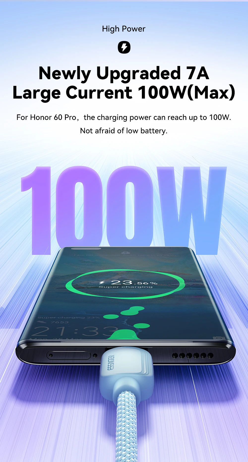 Câble ESSAGER 7A 100W USB A - Type‑C