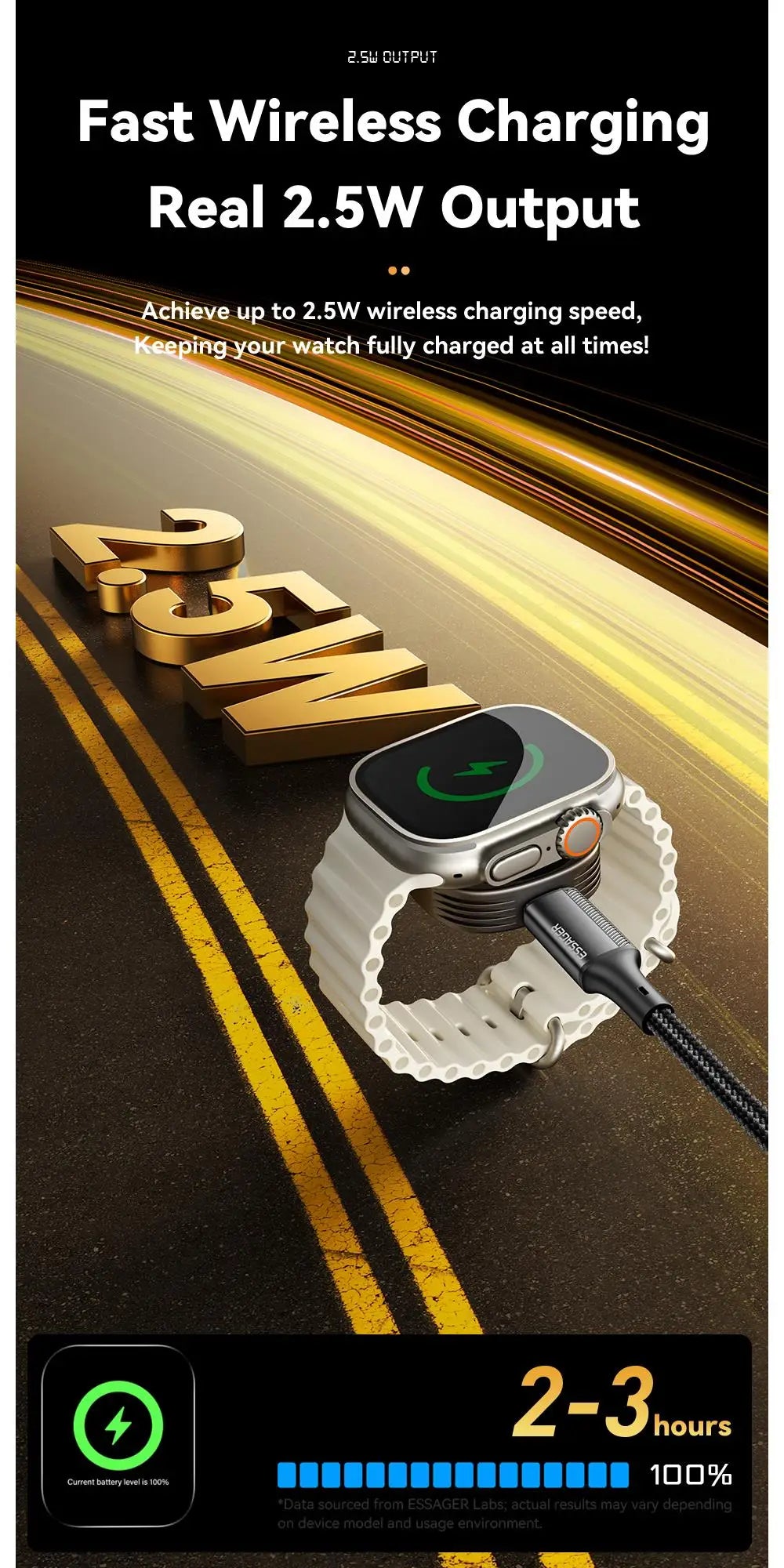 Chargeur sans fil magnétique Essager pour Apple Watch
