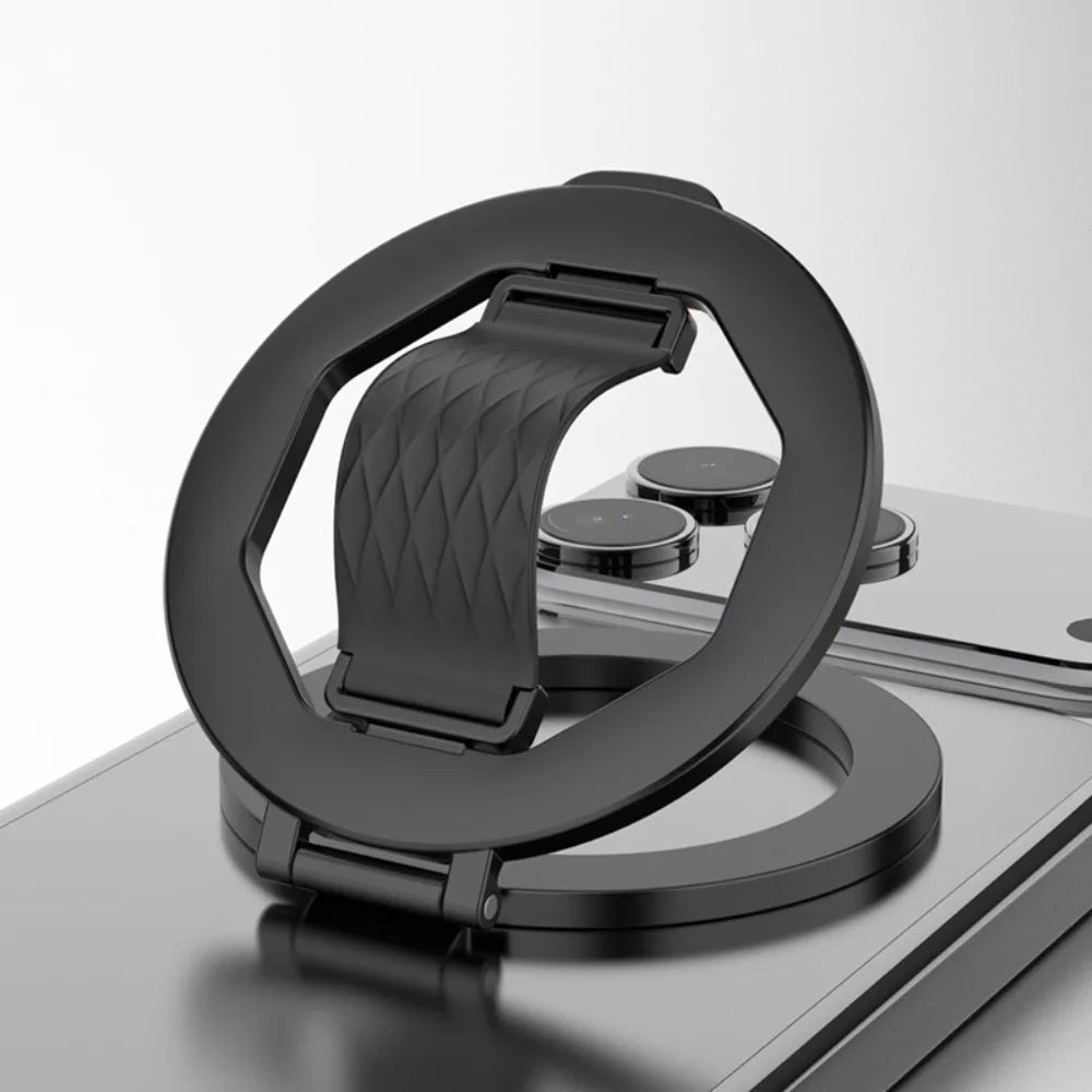 Support magnétique de téléphone rotatif à 360° avec anneau pliable en métal