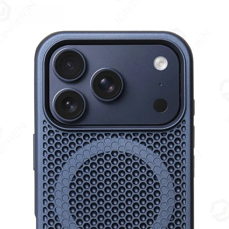 Coque magnétique antichoc avec support et dissipation thermique pour iPhone 17 / 16 / 15 / 14 / 13 – Pro, Pro Max, Normal, Air, Plus