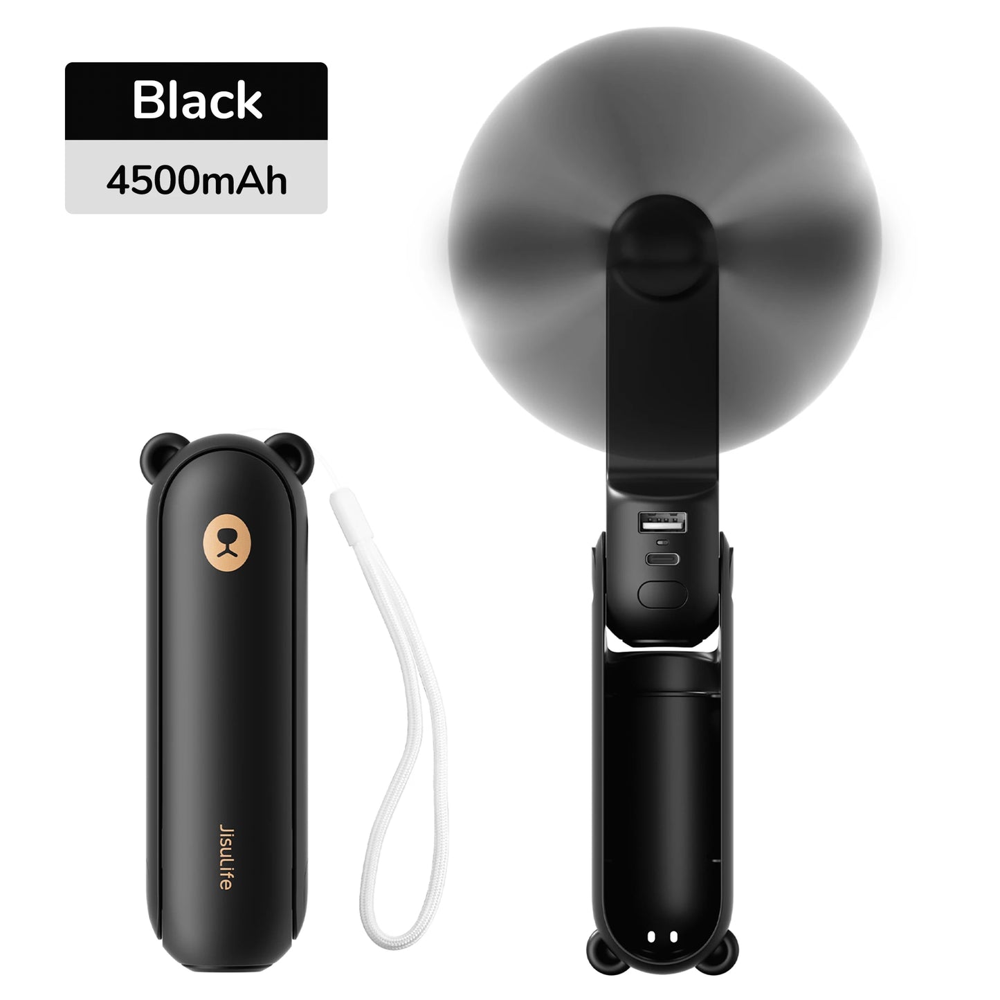 Ventilateur Portable JISULIFE F8X et F8 Rechargeable USB-C 3 en 1 | Batterie Externe & Lampe LED