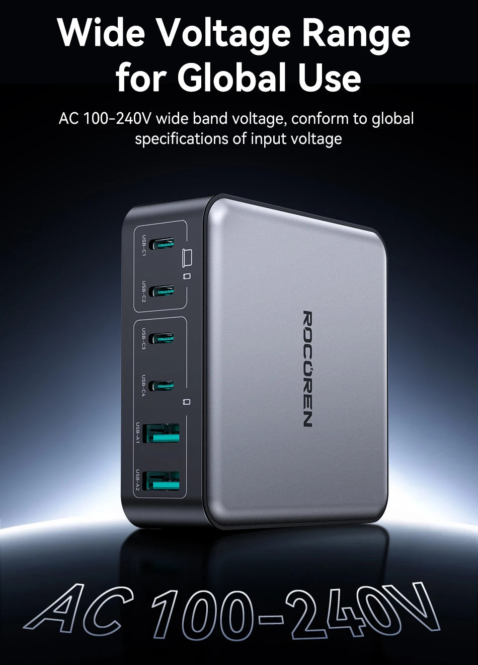 Chargeur Rocoren 270W multifonction (6‑en‑1) Station d’alimentation