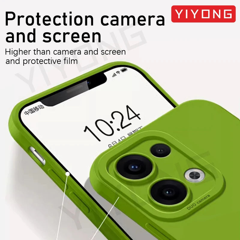 Coque YIYONG Silicone Liquide Soyeux pour OPPO Reno 13 / 13 Pro / 14 / 14 Pro – Étui Souple Antichoc 5G Global