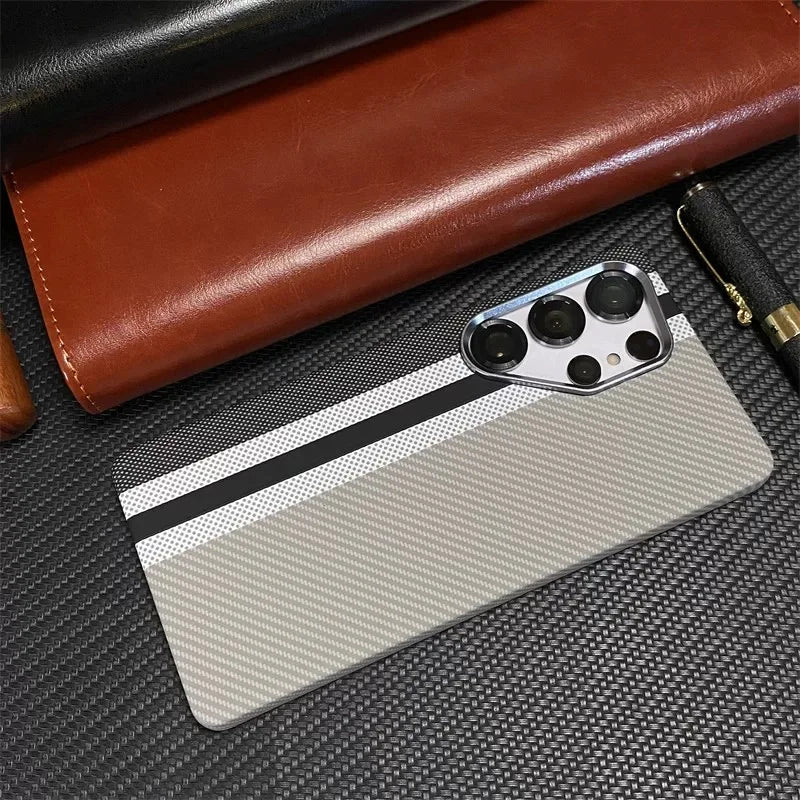Pour Samsung Galaxy S26Ultra S26 S25 S24 S23 Ultra Plus, coque en fibre de carbone, MagSafe, charge sans fil, alliage, objectif, coque rigide