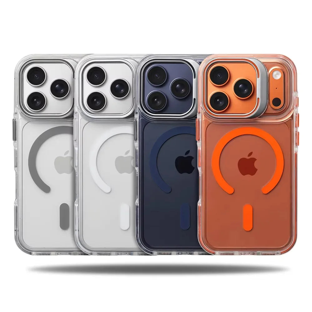 Coque Transparente MagSafe avec Support Rotatif pour iPhone 12 à 17