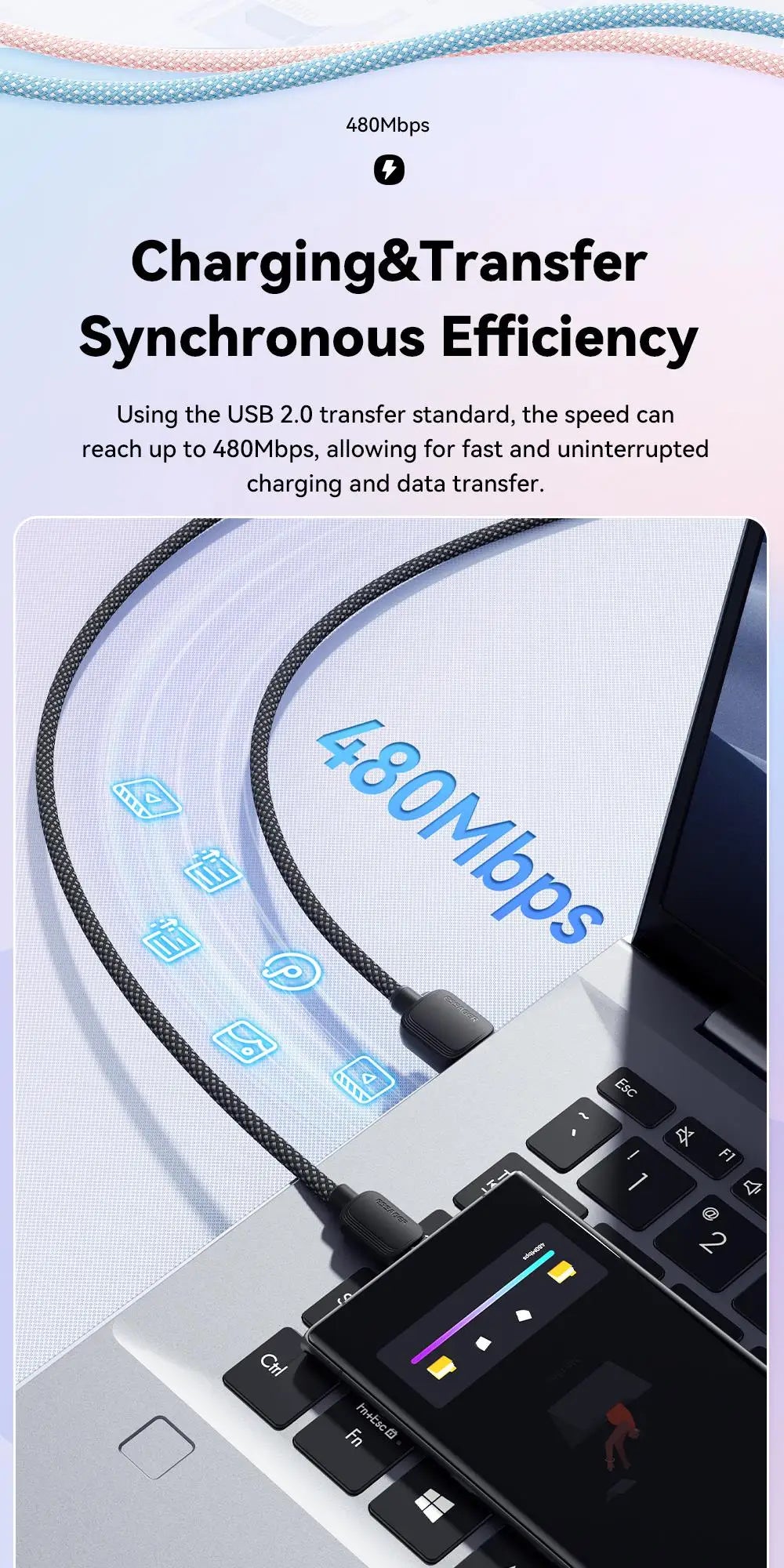 Câble ESSAGER 7A 100W USB A - Type‑C