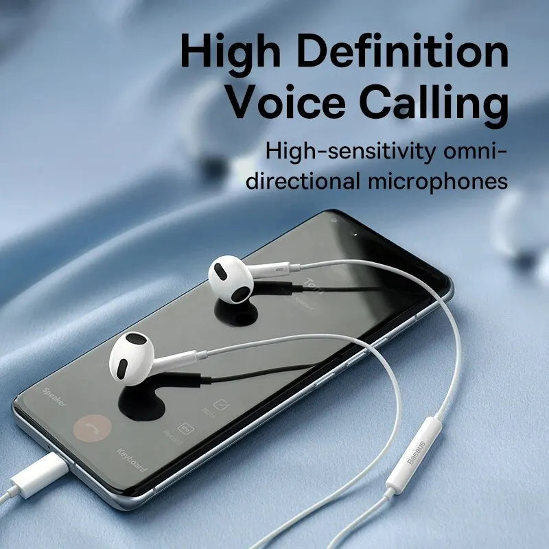 Baseus C17 – Écouteurs filaires HiFi Type‑C avec microphone | Confort in‑ear & son clair