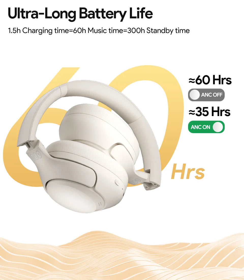 QCY H3 Hi-Res Audio Headphones for Gaming, Music and Calls.