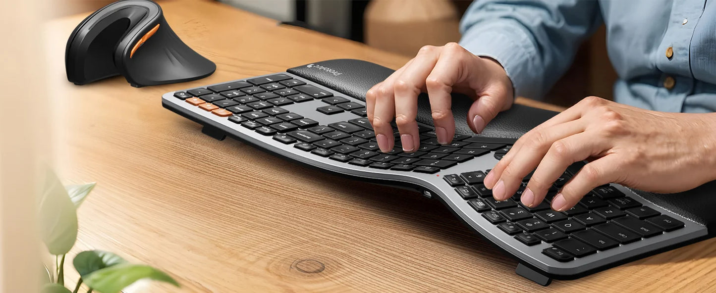 Souris Ergonomique 58° Sans Fil – BT1/BT2/2.4G – DPI 1000/1600/2400 – PC/Mac/iPad