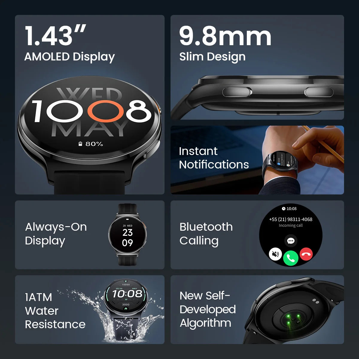 Haylou Solar Lite 2 – Montre Connectée AMOLED 1,43"
