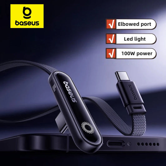 Baseus MVP3 Câble USB‑C Coudé 100W avec LED