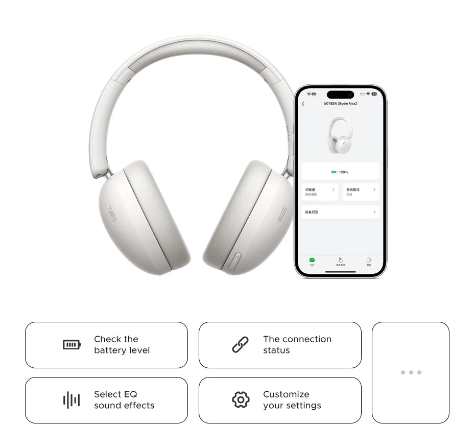 UGREEN-Casque Bluetooth sans fil Studio Max2 Bluetooth 5.4