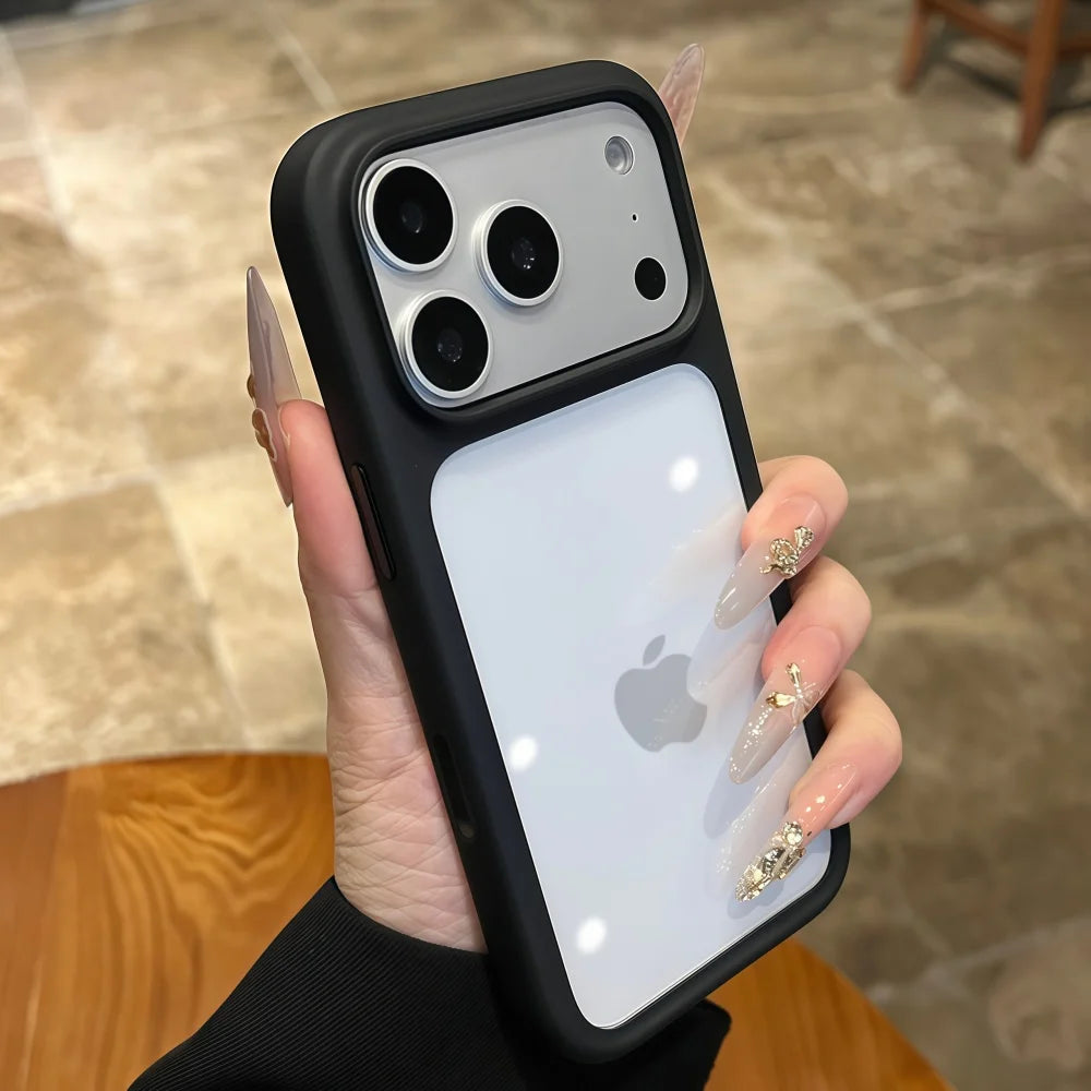 Coque transparente cristal pour iPhone compatible avec tous les modèles d’iPhone 11 à 17 Pro Max.