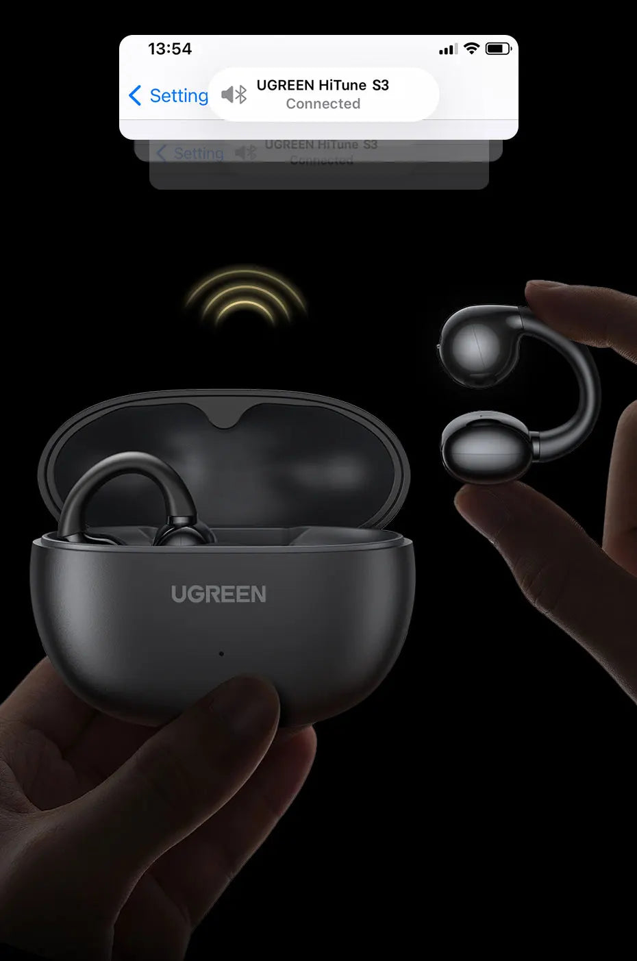 UGREEN S3 – Écouteurs Open‑Ear à Clip, Ultra‑Légers 5.3g