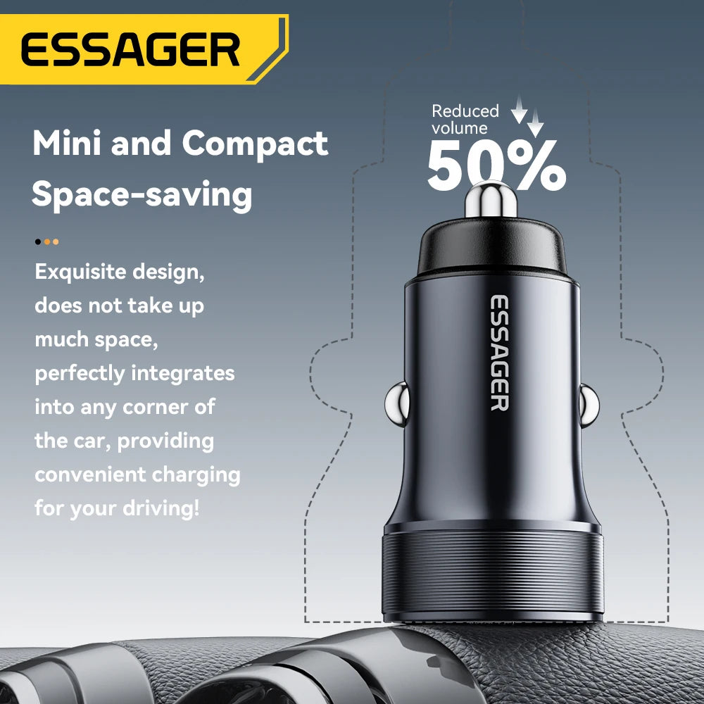 Chargeur ESSAGER USB‑A & Type‑C Charge Rapide PD 30W