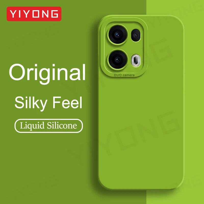 Coque YIYONG Silicone Liquide Soyeux pour OPPO Reno 13 / 13 Pro / 14 / 14 Pro – Étui Souple Antichoc 5G Global