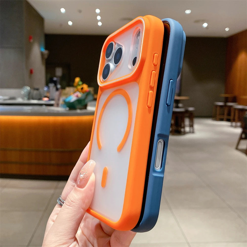 Coque transparente mate givrée compatible MagSafe en TPU magnétique pour iPhone