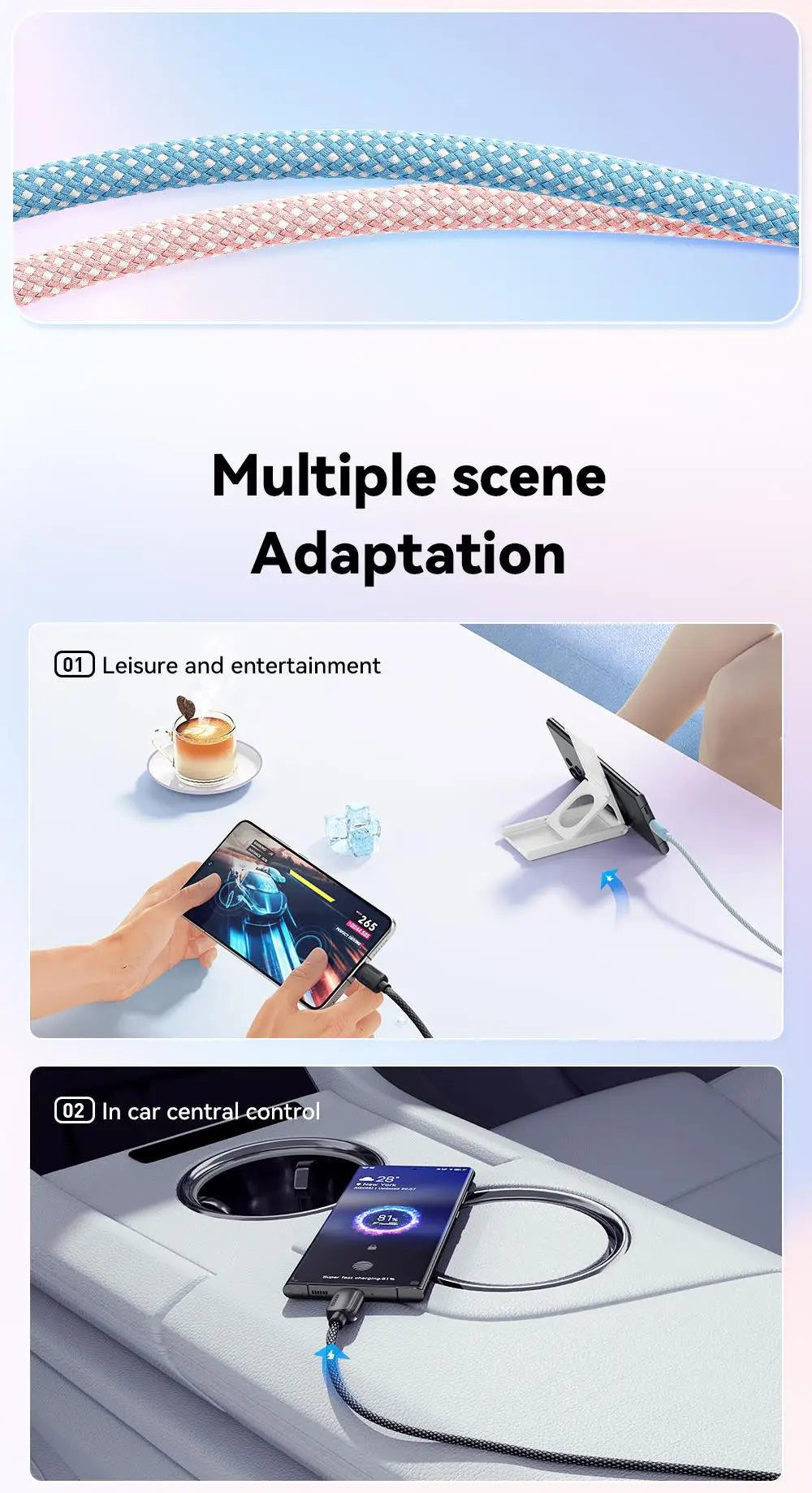 Câble ESSAGER 7A 100W USB A - Type‑C