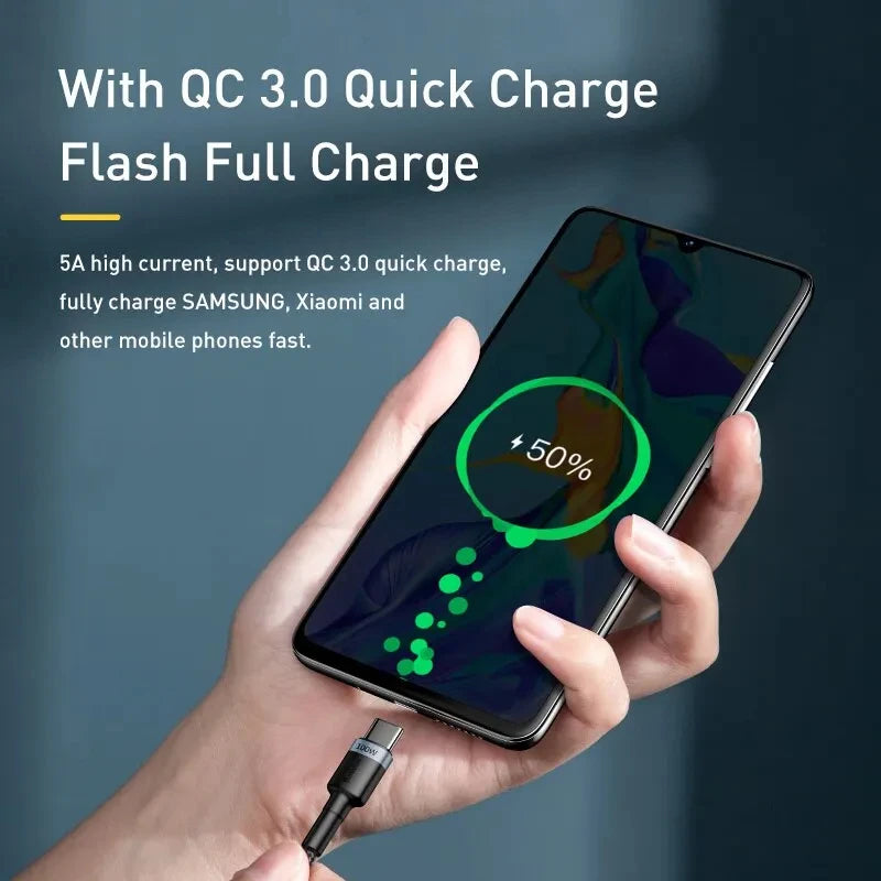 Baseus USB Type C To USB C Cable 100W/5A PD Fast Charging
