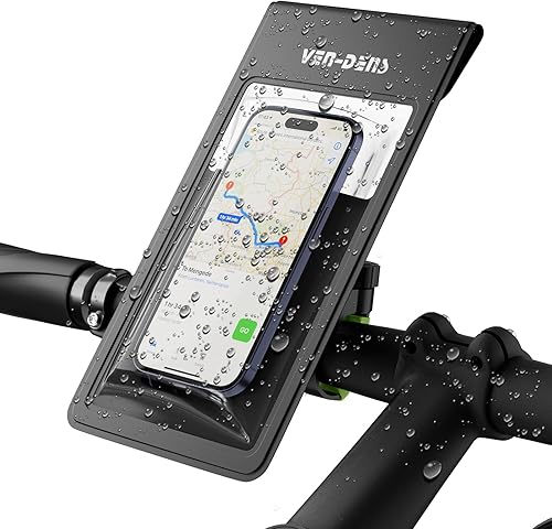 VEN‑DENS – Support Téléphone Étanche avec Écran Tactile pour Moto/Vélo – Anti‑Choc + Charge Intégrée