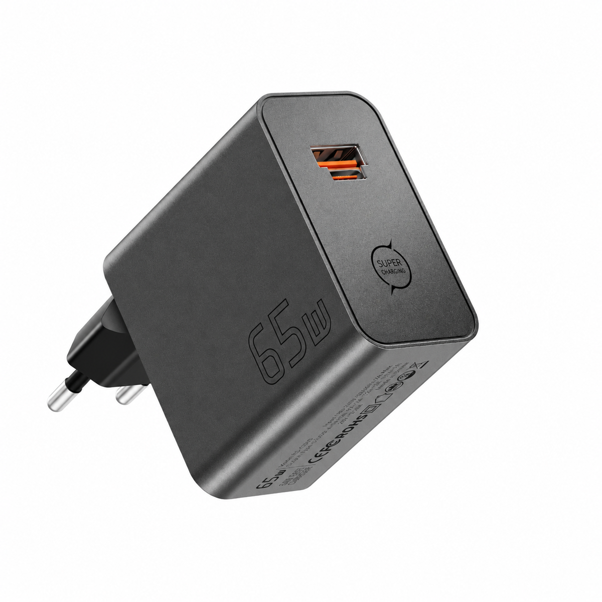 Chargeur ESSAGER GaN 65W USB-C / USB-A – Charge Rapide