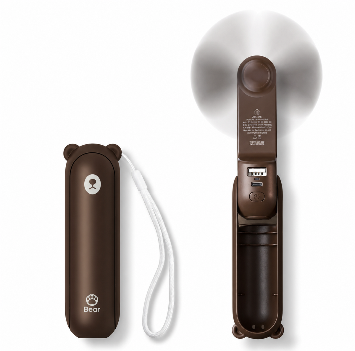 Ventilateur Portable JISULIFE F8X et F8 Rechargeable USB-C 3 en 1 | Batterie Externe & Lampe LED