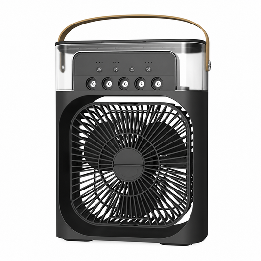 Ventilateur Portable 3‑en‑1, Mini Climatiseur, Humidificateur & Veilleuse LED pour Maison et Bureau