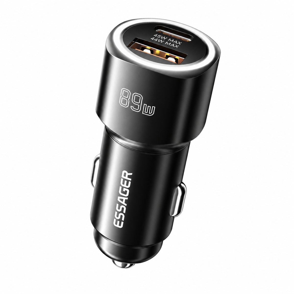 Chargeur voiture Essager 89W — double port QC 4.0/3.0 recharge rapide, USB Type‑C