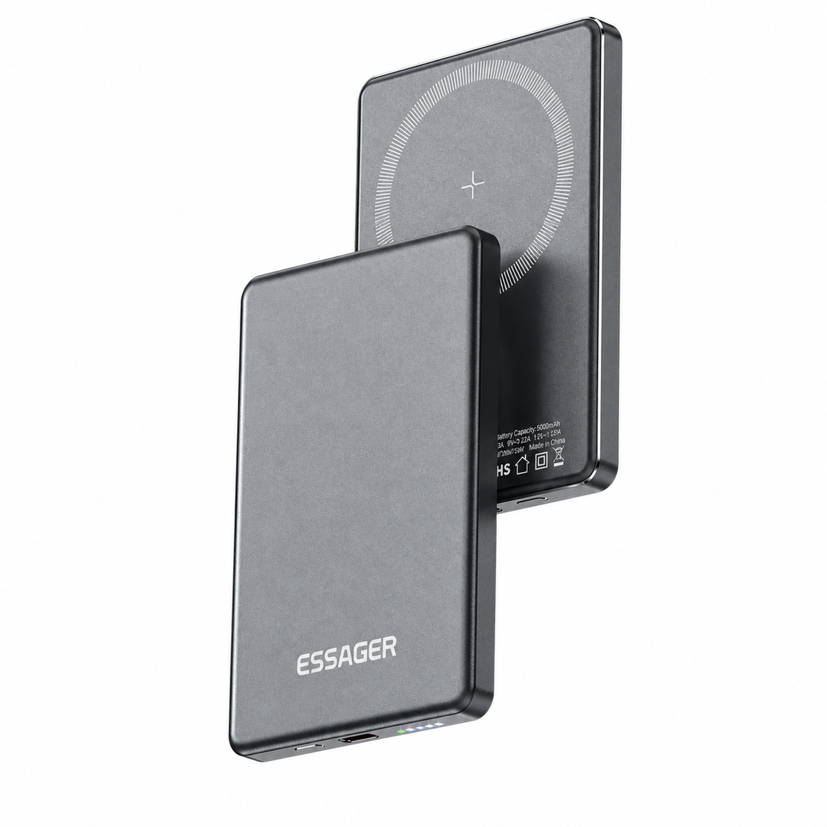 Essager Power Bank Magnétique Sans Fil 20W 5000mAh Ultra‑Fin, Batterie Externe