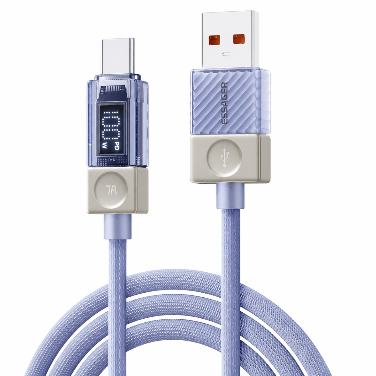 Câble USB‑C ESSAGER Version Haute Qualité & Originale 240W et 100W