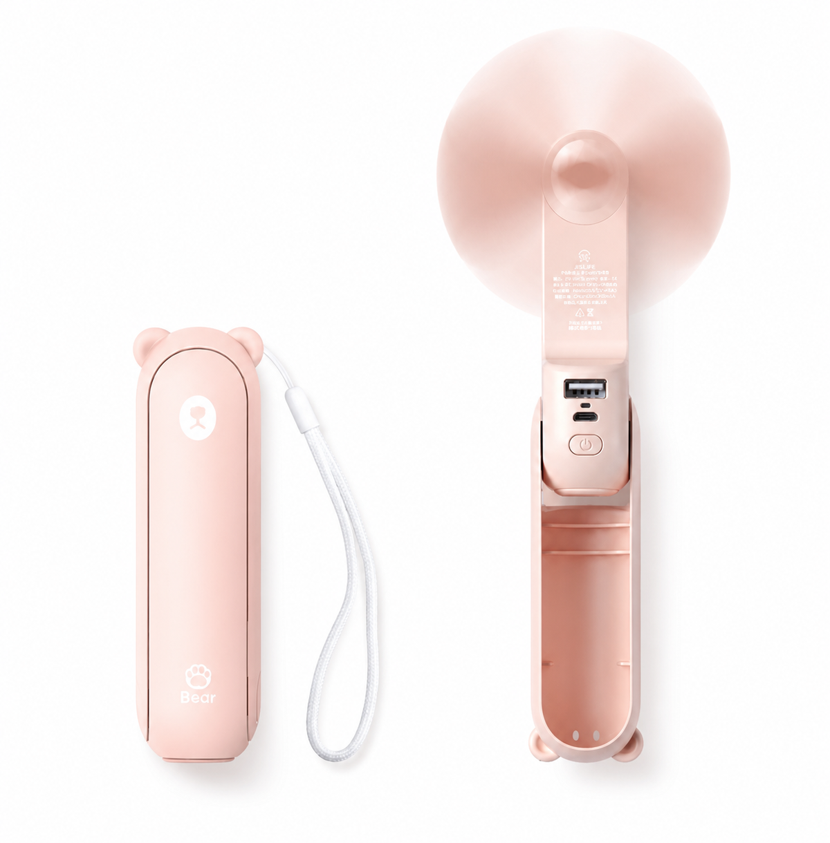 Ventilateur Portable JISULIFE F8X et F8 Rechargeable USB-C 3 en 1 | Batterie Externe & Lampe LED