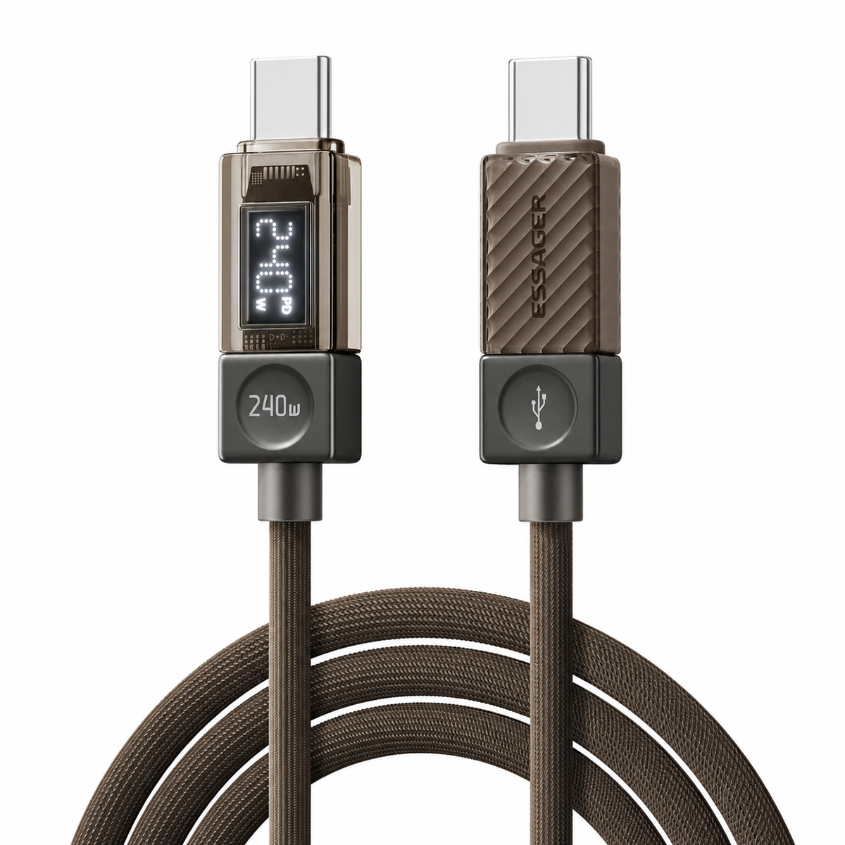 Câble USB‑C ESSAGER Version Haute Qualité & Originale 240W et 100W