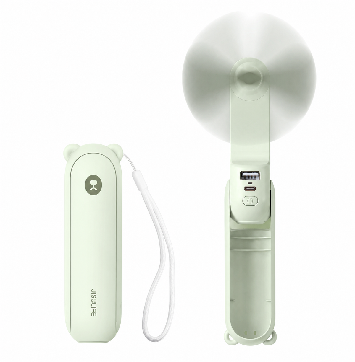 Ventilateur Portable JISULIFE F8X et F8 Rechargeable USB-C 3 en 1 | Batterie Externe & Lampe LED