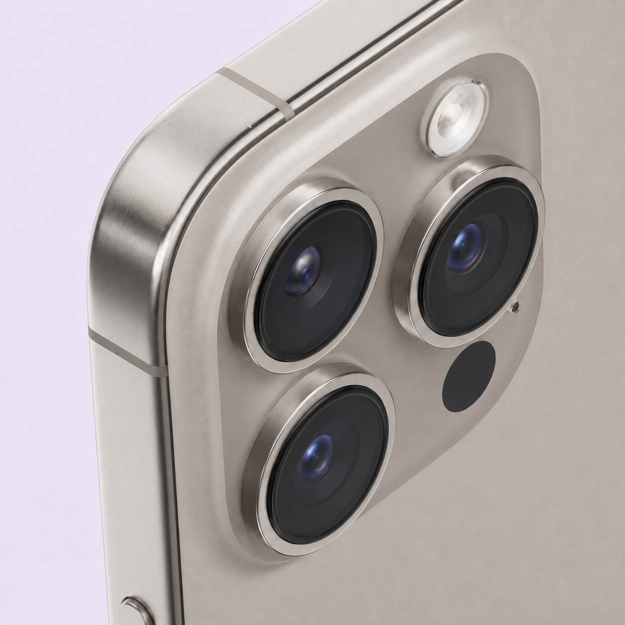 Image d’illustration du boîtier et des caméras de l’iPhone 15 Pro Max 256 Go en très bon état