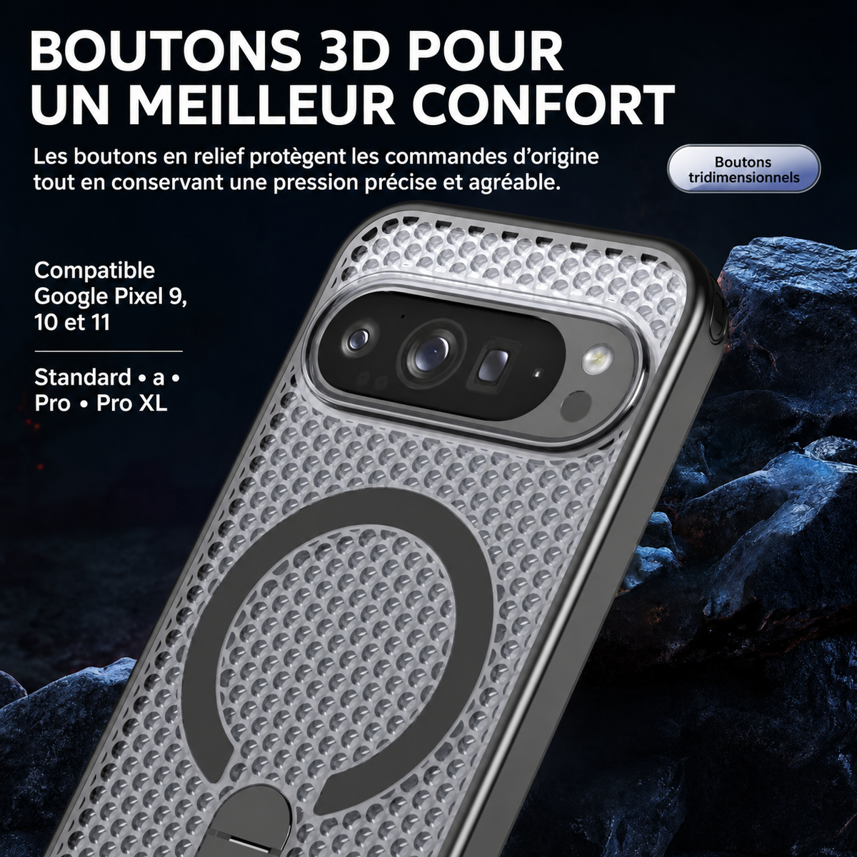Coque Antichoc avec Support pour Google Pixel 11, 10 et 9