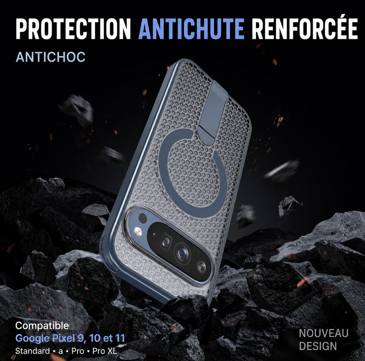 Coque Antichoc avec Support pour Google Pixel 11, 10 et 9