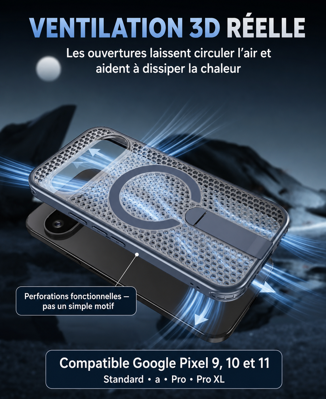 Coque Antichoc avec Support pour Google Pixel 11, 10 et 9