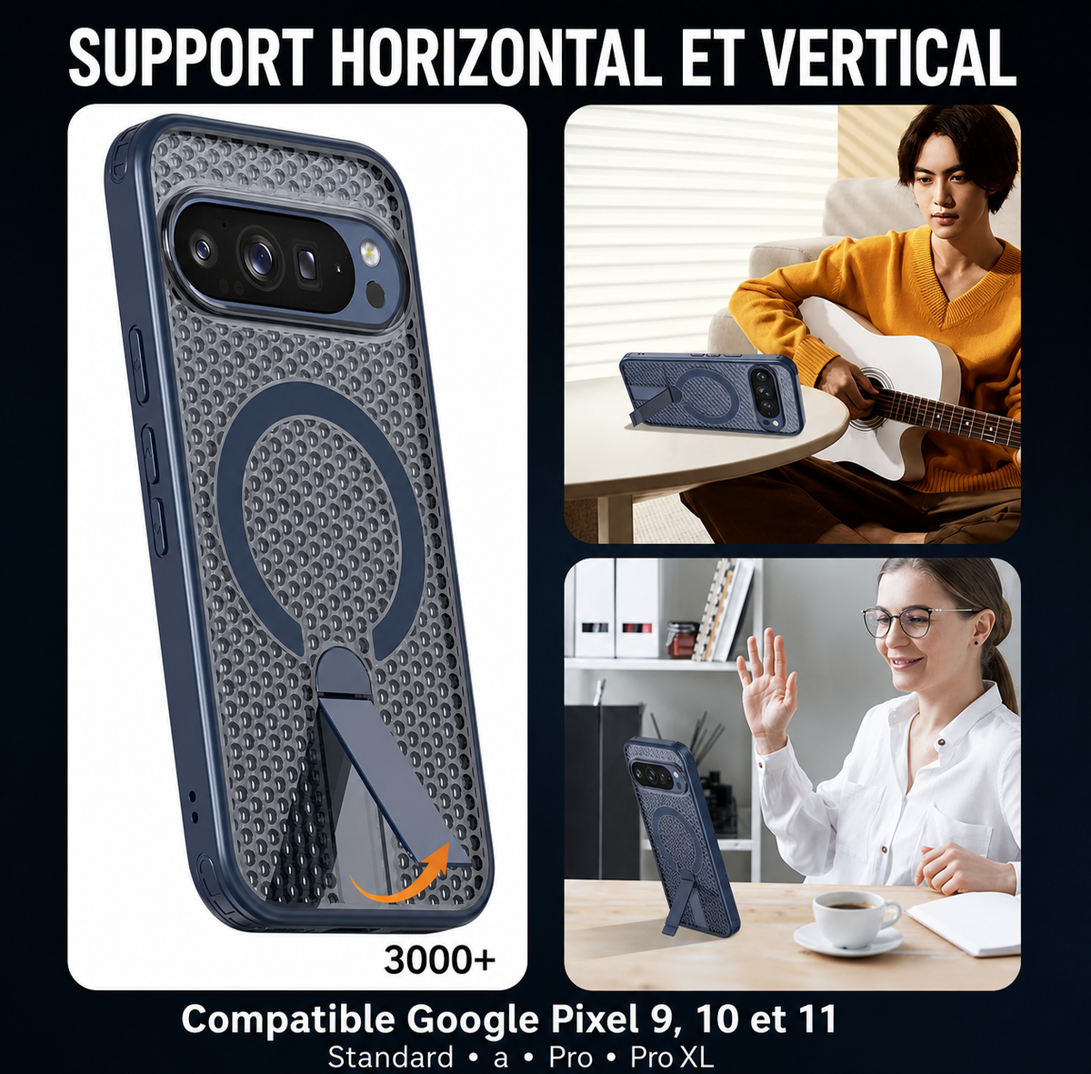 Coque Antichoc avec Support pour Google Pixel 11, 10 et 9