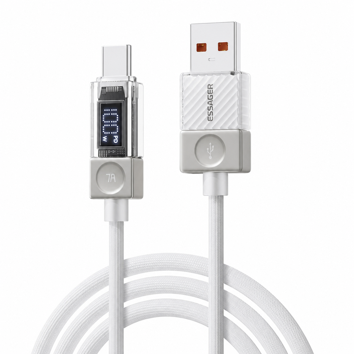 Câble USB‑C ESSAGER Version Haute Qualité & Originale 240W et 100W