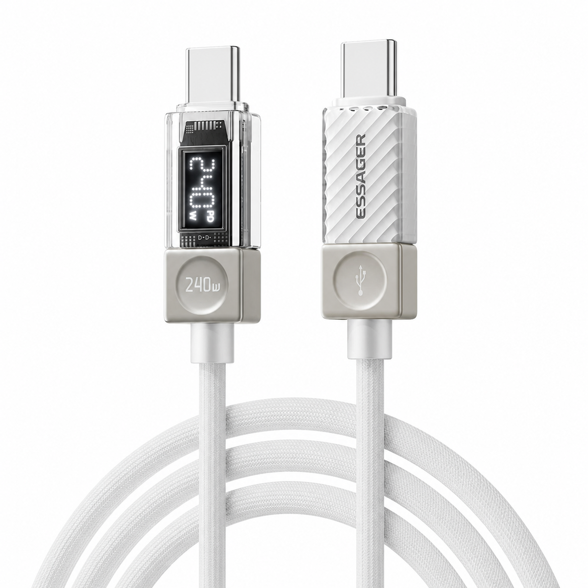 Câble USB‑C ESSAGER Version Haute Qualité & Originale 240W et 100W